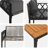  Set vanjskog namještaja 4 pcs Siva i tamno siva poliratan | shoptok.hr
