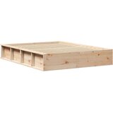  Krevetna konstrukcija Smeđa 140 x 190 cm Čvrsto borovo drvo | shoptok.hr