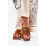 Boto Women&#039;s Platform Slippers With Buckle And Studs Camel Nusithia | Shoptok.si
