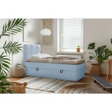 MID.YOU POSTELJA Z VZMETNICO 90 cm x 200 cm , les, tekstil, leseni material modra | Shoptok.si