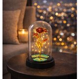  Vječna kristalna ruža u kupoli s LED rasvjetom crvena 21x11cm | shoptok.hr