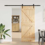  Klizna vrata NARVIK Prirodna i crna 80 x 210 cm (213,5 cm) | shoptok.hr
