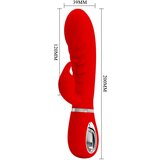 Pretty Love Prescott Red Super Soft Silicone Dual Vibrator Red | Shoptok.si