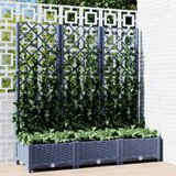  Vrtna sadilica s rešetkom plava siva 120 x 40 x 121,5 cm PP | shoptok.hr