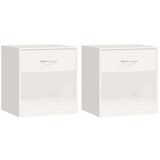  242547 Nightstand 2 pcs with Drawer White | shoptok.hr