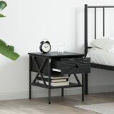 vidaXL Noćni ormarić Crni hrast 40x42x45 cm Konstruirano drvo | shoptok.hr