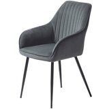 Unique Furniture Sive baršunaste blagovaonske stolice u setu s naslonima za ruke 2 kom Nolan Stripe – | shoptok.hr