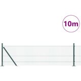 vidaXL varjena žična ograja z 7 flanšastimi stebri Zelena 0.6x10 m Jeklo | Shoptok.si