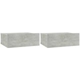Furnova Stenske nočne omarice 2 kosa betonsko sive 40x30x15 cm inž. les, (21927340) | Shoptok.si