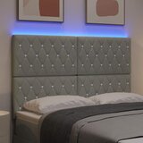  LED glava kreveta s LED trakama Svijetlo siva 144 cm Baršun | shoptok.hr