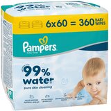 Pampers 99% Water Baby Wipes vlažni čistilni robčki za otroke 6x60 kos | Shoptok.si