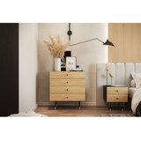 Woodman Črna/v naravni barvi visoka komoda v hrastovem dekorju 80x87 cm Jugend – | Shoptok.si