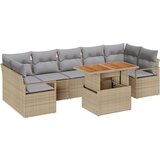  8-dijelni vrtni sofa set s jastučićima bež poli ratan akacije 2-sjedna vrtna sofa s jastučićima bež poli ratan | shoptok.hr