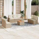  8-dijelni set vrtnih sofa od poliratana s jastucima bež | shoptok.hr