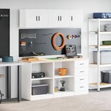 vidaXL Garažne omare 6 kosa bel inženirski les | Shoptok.si