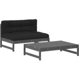 Maison Chic Seti vrtnega pohištva - Vrtna garnitura - Vrtni pohištvo set 2-delna z blazinami siv trden les, (21809750) | Shoptok.si