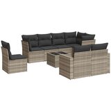  9-dijelni set vrtnih sofa od poliratana s jastucima svjetlosivi | shoptok.hr