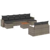  10-dijelni set vrtnih sofa od poliratana s jastucima sivi | shoptok.hr