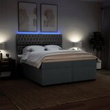  Krevet s oprugama i madracem tamnosivi 200 x 200 cm od tkanine | shoptok.hr
