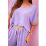 Kesi Włoski Viscose set with golden trim light purple | shoptok.hr