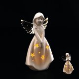 Ad trend Kipec angelček z led lučko 10x8xh18,5cm / keramika, (5000198012) | Shoptok.si