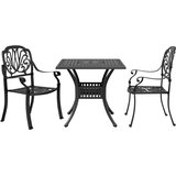  3-dijelni bistro set crni od lijevanog aluminija | shoptok.hr