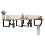  Zidna polica za umivaonik od čelika i masivnog bagremovog drva Smeđa 140 x 60 x 2 cm | shoptok.hr