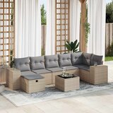  8-dijelni set vrtnih sofa od poliratana s jastucima bež | shoptok.hr