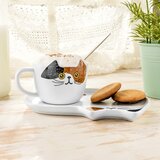  Mačja šalica s tanjurićem i štapićem za miješanje | shoptok.hr