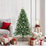 vidaXL Umjetna preddekorirana božićna jelka Zelena 150 cm PVC | Shoptok.si