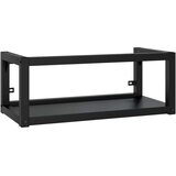 vidaXL stenski kopalniški regal črn 79x38x31 cm železo | Shoptok.si