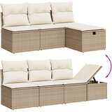  9-dijelni set vrtnih sofa s jastucima bež od poliratana Slike