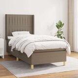  Box spring postelja z vzmetnico taupe 100x200 cm blago Cene