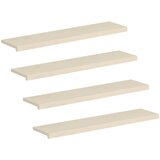  Stepenica 4 kom. 120 x 25 x 2 cm Bijela Čvrsto Hrastovo Drvo | shoptok.hr