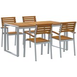  Vrtni set za objed 5 pcs Siva Čvrsto drvo akacije | shoptok.hr