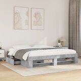  Okvir kreveta boja betona 200x200 cm od konstruiranog drva | shoptok.hr