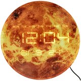  Zidni sat sa LED ekranom - Planet Zemlja, 32 cm, narančasti | shoptok.hr