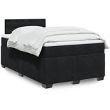 vidaXL Box spring postelja z vzmetnico črna 120x190 cm žamet Cene