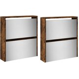 Ormarić za cipele s ogledalom 4 razine boja hrasta 63x17x134 cm | Eponuda.com
