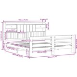 vidaXL Knjižna postelja brez vzmetnice vošč. rjava 180x200 cm borovina | Shoptok.si