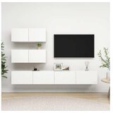  Komplet TV omaric 4-delni bela iverna plošča | Shoptok.si