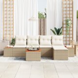 vidaXL 6 komadi vrtni sofa set s jastučićima bež poli ratan akacija | shoptok.hr