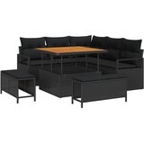  Sjedeća garnitura za vrt 8 kom. Crna poliratan 177 x 177 x 85 cm | shoptok.hr