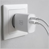 3mk Stenski polnilec FlowPower, 1×USB-C, 1×USB-A, 30W | Shoptok.si