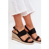 Boto Ladies Openwork Wedge Sandals Black Zolira | ePonuda.com
