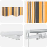 vidaXL Ročna retraktibilna tenda z LED večbarvnim črtastim vzorcem 500x300 cm | Shoptok.si