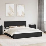  Postelja s shranjevanjem Črna 200 x 200 cm Konstruiran les, (5000105623) | Shoptok.si