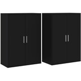  The Living Store Komoda 2 kosa črna 60x31x84 cm inženirski les - Komoda, (21500221) | Shoptok.si