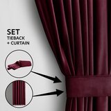 Restilo Bordo rdeča žametna zavesa za delno zatemnitev 140x245 cm Pleat – | Shoptok.si