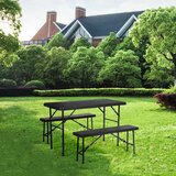  Vrtni set stol + 2 klupe, 120 cm, Crna | shoptok.hr